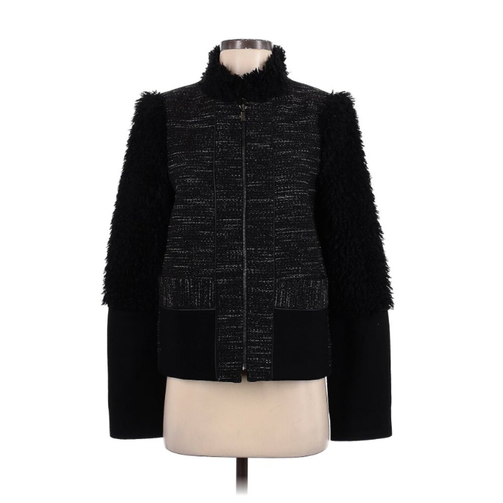 BCBGMaxAzria - Tweed & Faux Fur Jacket